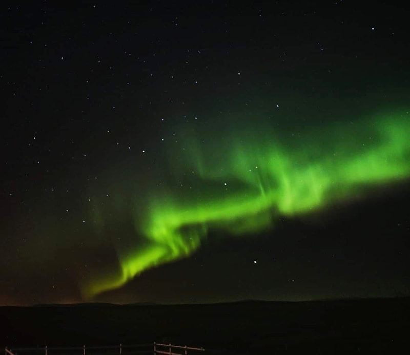 Northern lights over Skeiðvellir.